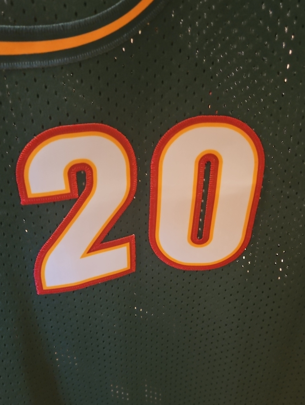 Super Sonics Gary Payton # 20 Sew.. Not Iron On 3X Jersey ( Fits Like A 2X ) - Picture 3 of 7